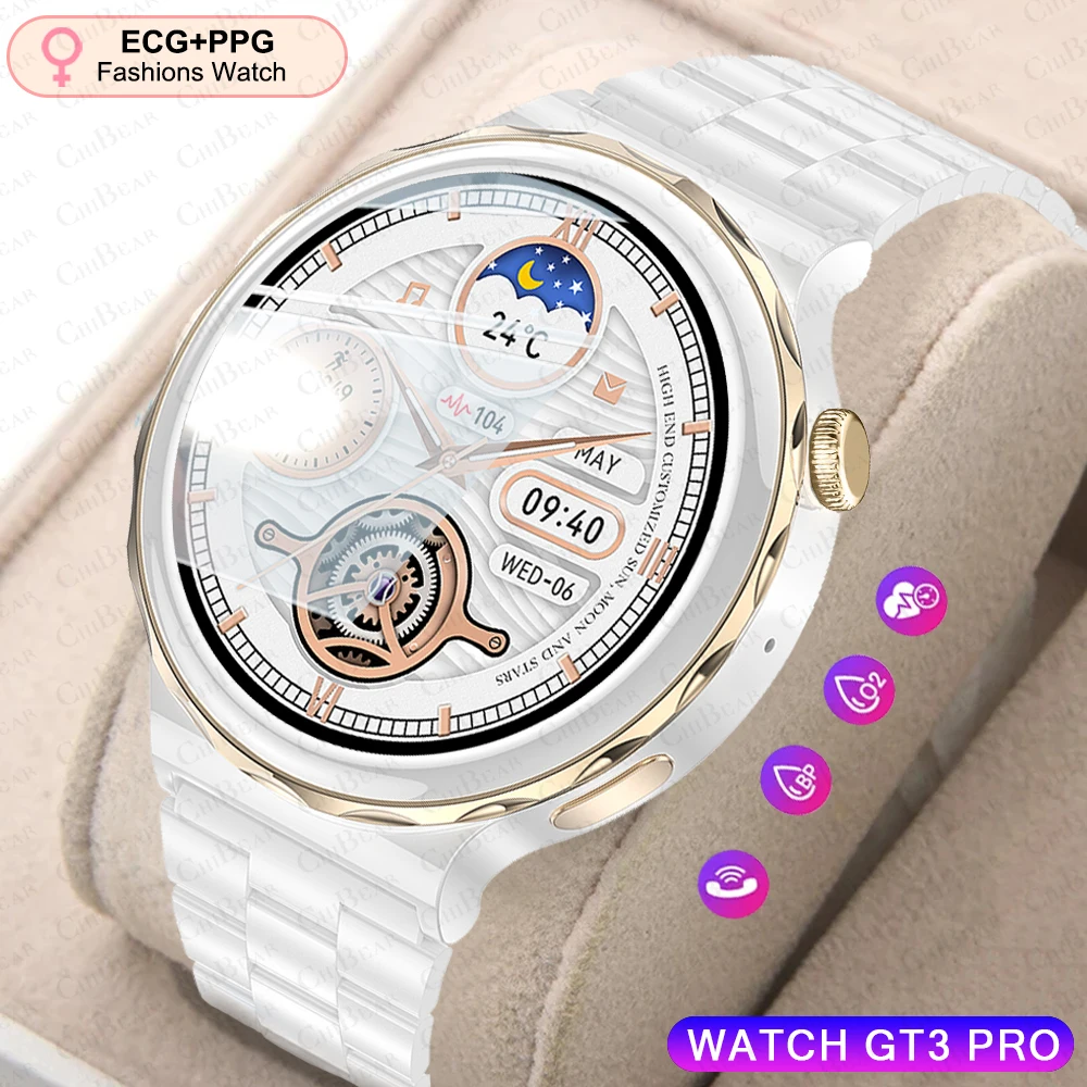 2024 New Fashion Women Smart Watch Heart Rate GPS Sport Fitness Watch Waterproof Voice Call AMOLED