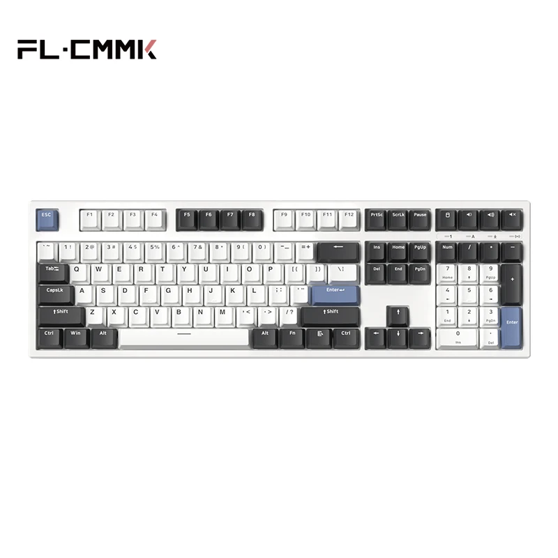 Fl · esports gp108 teclado mecânico de três modos 108 teclas rgb quente-swappable 2.4g sem fio