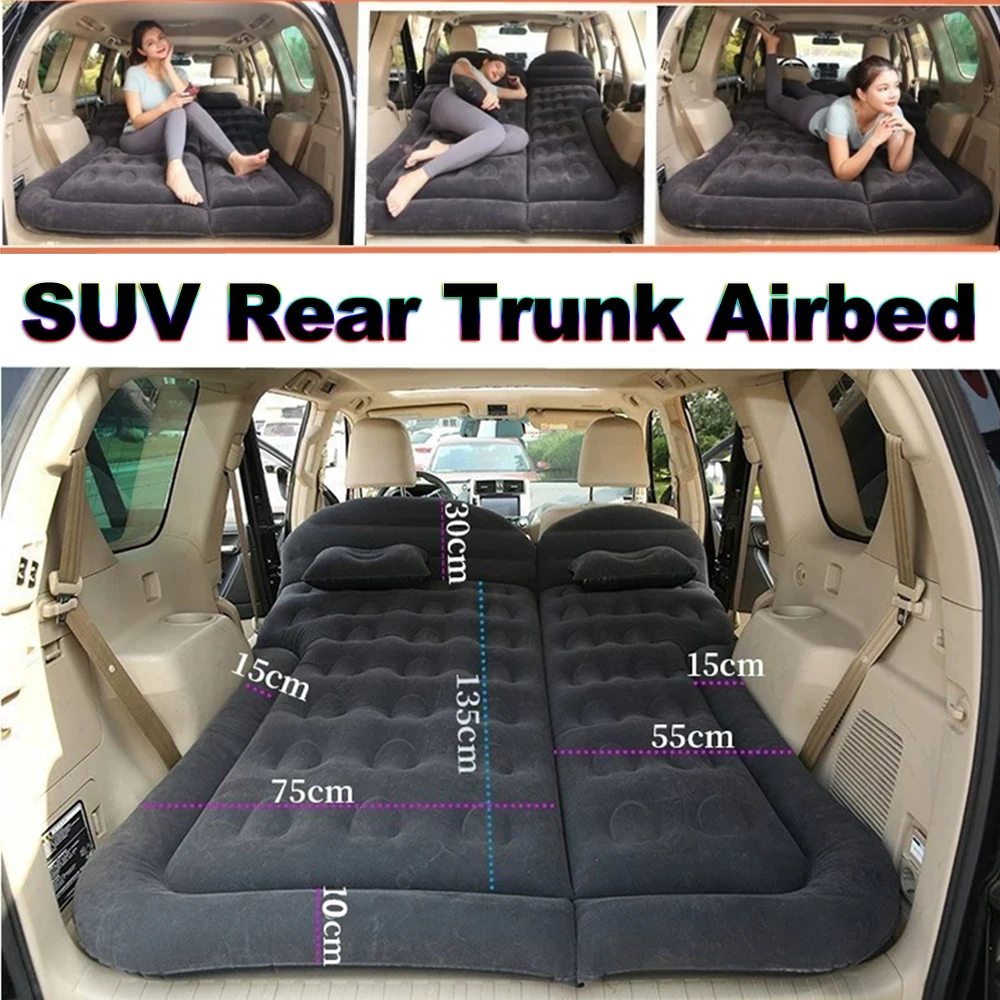 1 Set Universal Car Travel Inflatable Bed 80x130cm Auto Back Seat Trunk Mattress Air Bed Pillow For