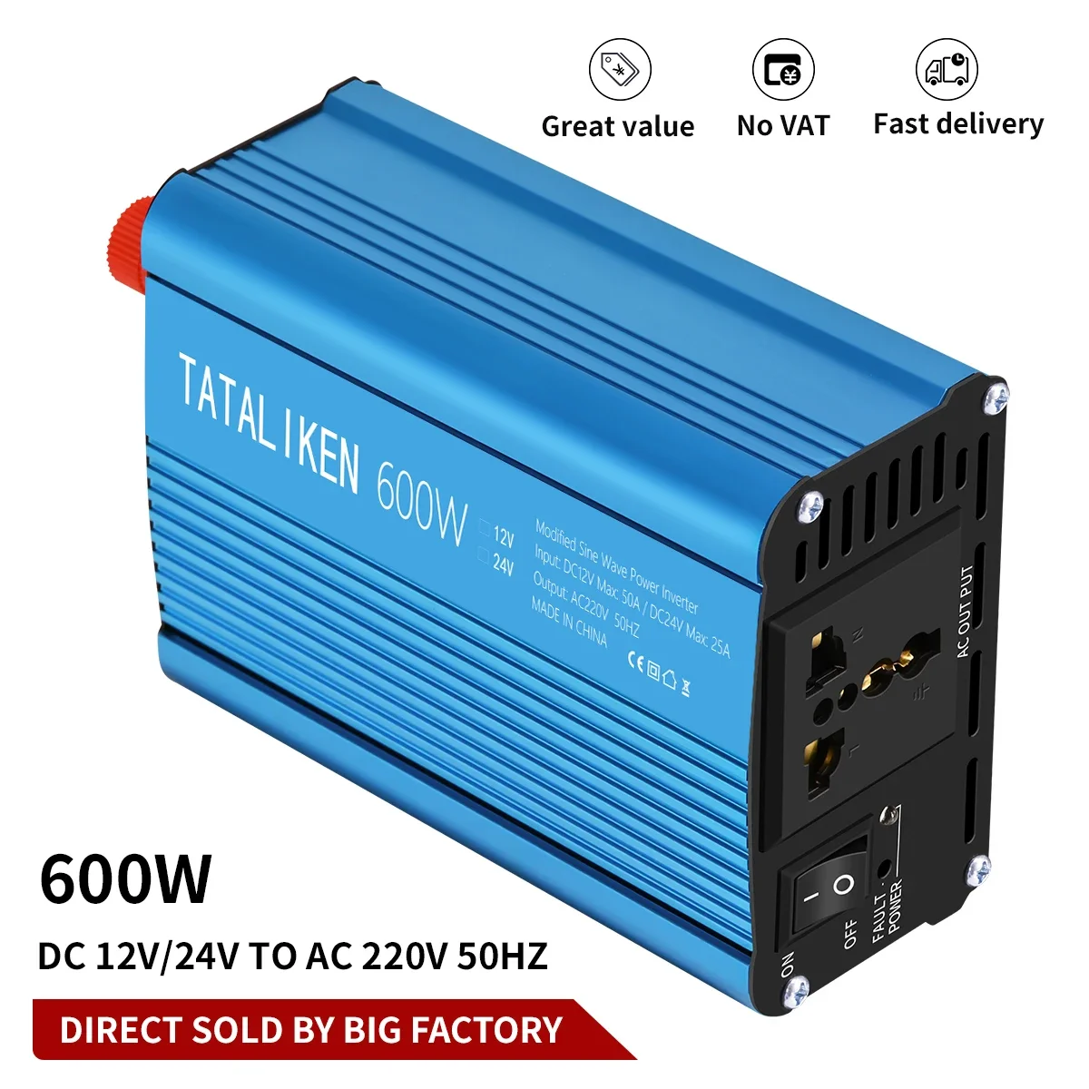 600W 1500W 2000W Wechsel richter Auto 12V DC bis 220V AC Wandler adapter für Luftkompressor-Laptops