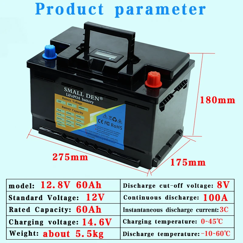 12,8 v 60ah lifepo4 Batterie 12V Lithium eisen phosphat Batterien Zyklen Wechsel richter Auto