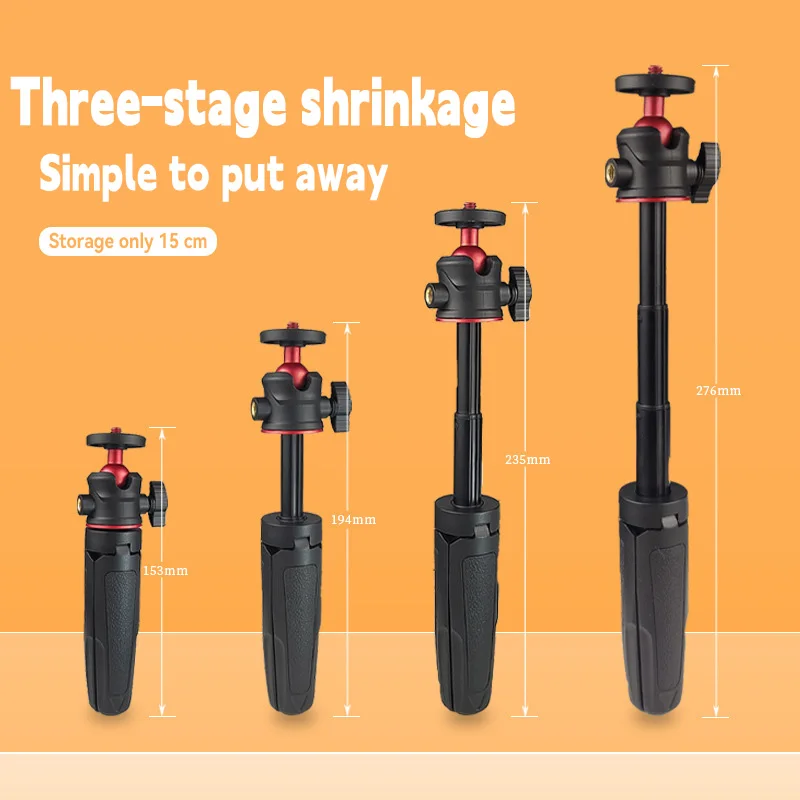 MT-08 Mini Extendable Desktop Tripod Handheld Photography Bracket Stand w/ Flexible Ballhead 1/4