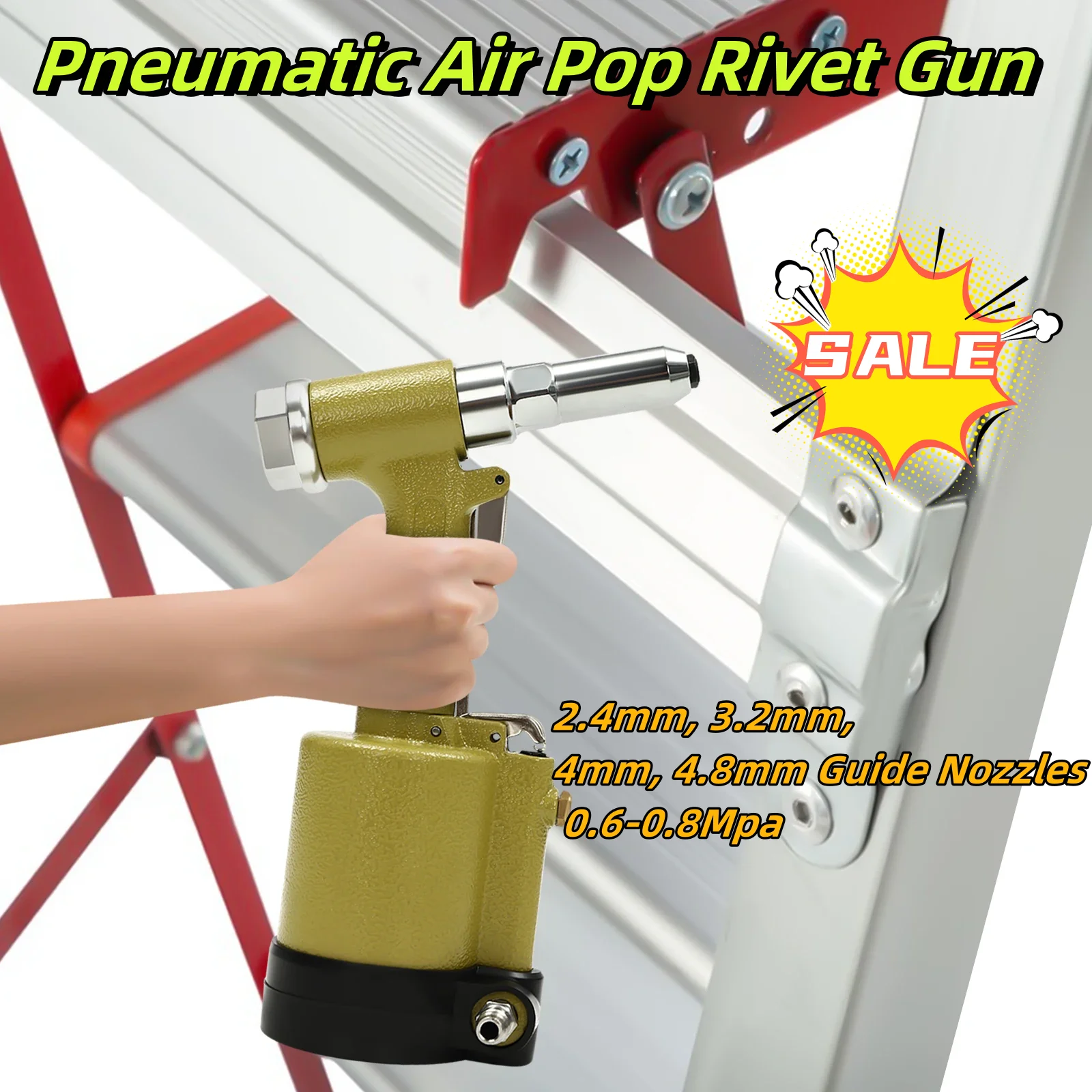 Luftniet pistole mit pneumatischer Luftniet pistole 2,4mm, 3,2mm, 4mm, 4,8mm Führungs düsen 0, 8-1,