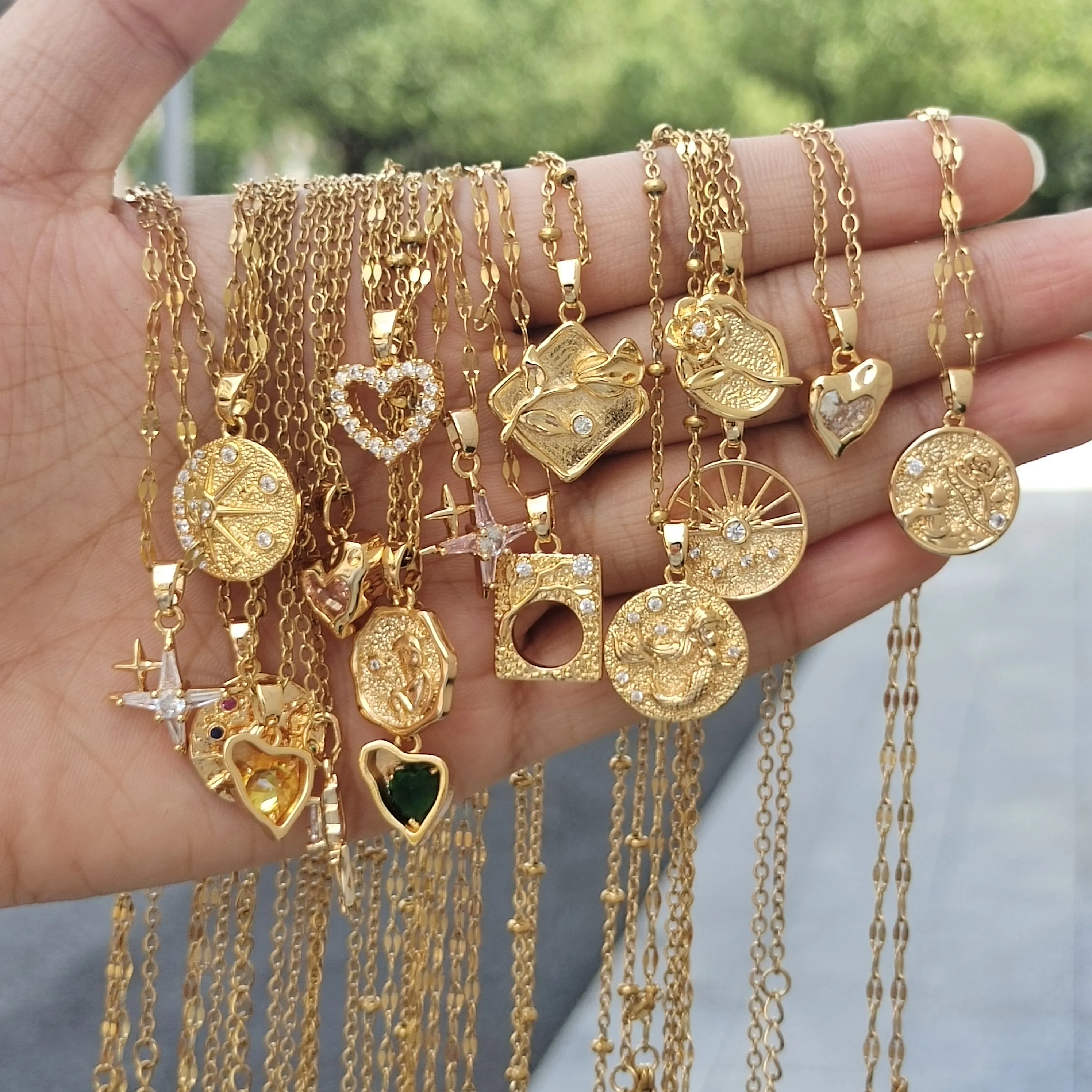 Rhinestone Rose Choker Shiny Zircon Sunrise Necklace For Women Gold Color Collar Evil Eyes Jewelry