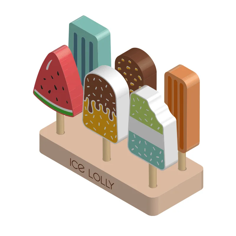 Wooden Montessori Ice Cream Toys Toddlers Pretend Play Simulation Food Game Kitchen Accessories Toys