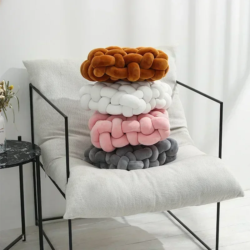Wohnzimmer weichen Plüsch Knoten Kissen Sofa Kissen solide quadratische hand gewebte Home Throw