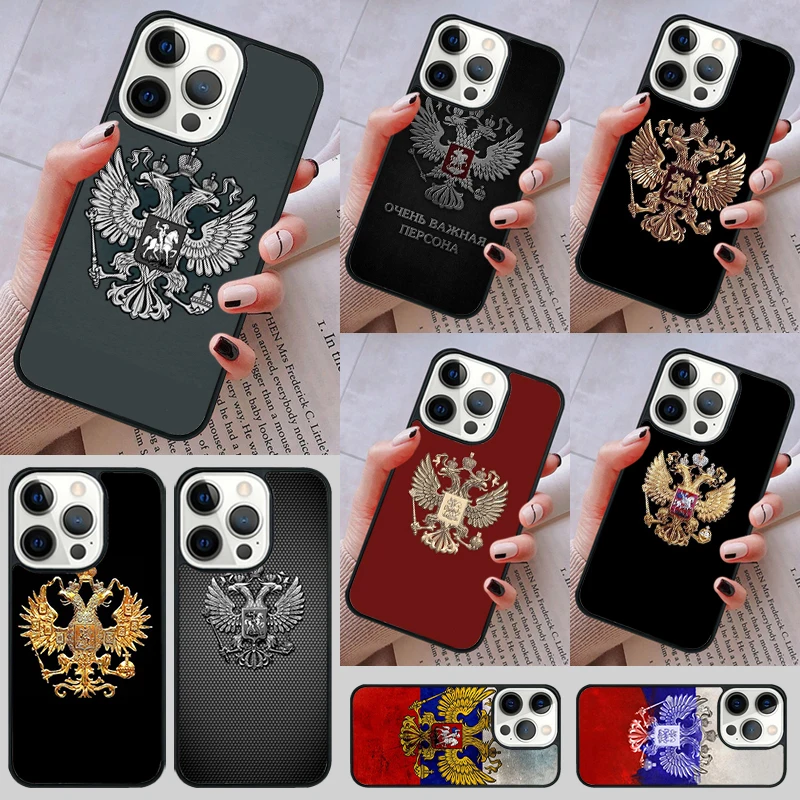 Russland Flagge National Emblem Handy hülle Abdeckung für iPhone 14 13 15 16 Pro Max Coque 12 11 Pro