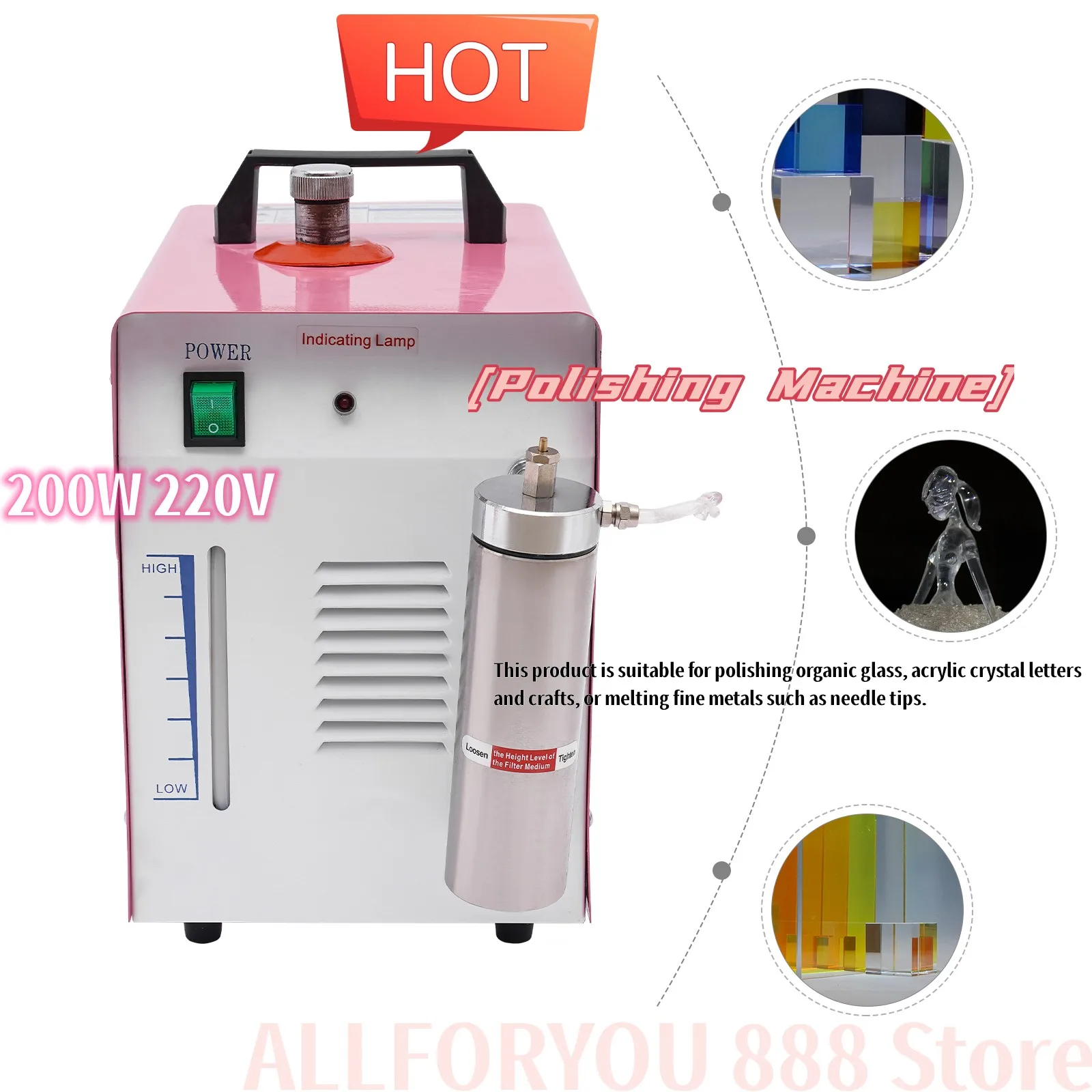 220v 200w Acryl polier maschine hg60a Sauerstoff Wasserstoff polierer leistungs stark 0, 6-1, 5 mpa