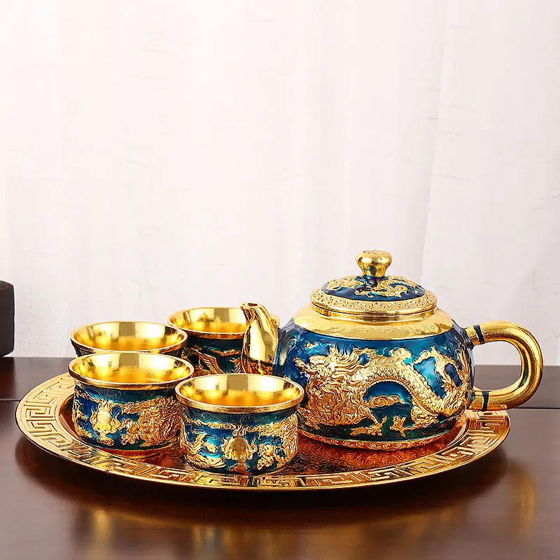6 teile/satz Vintage Licht Luxus Tee Set kreative Haushalt Teekanne Tee tasse Tablett für Wohnzimmer