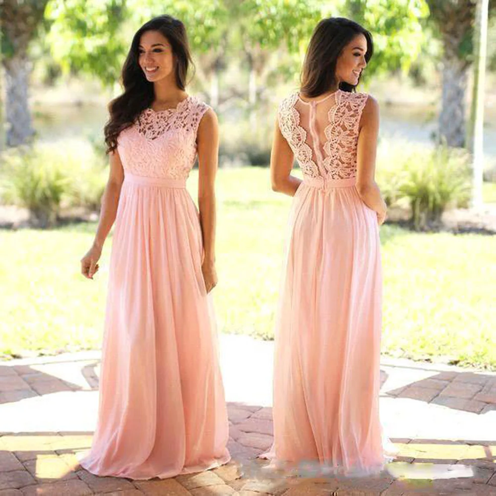 Baby online Maxi Abendkleider Frauen Spitze lange eine Linie elegante Brautjungfer Kleider für