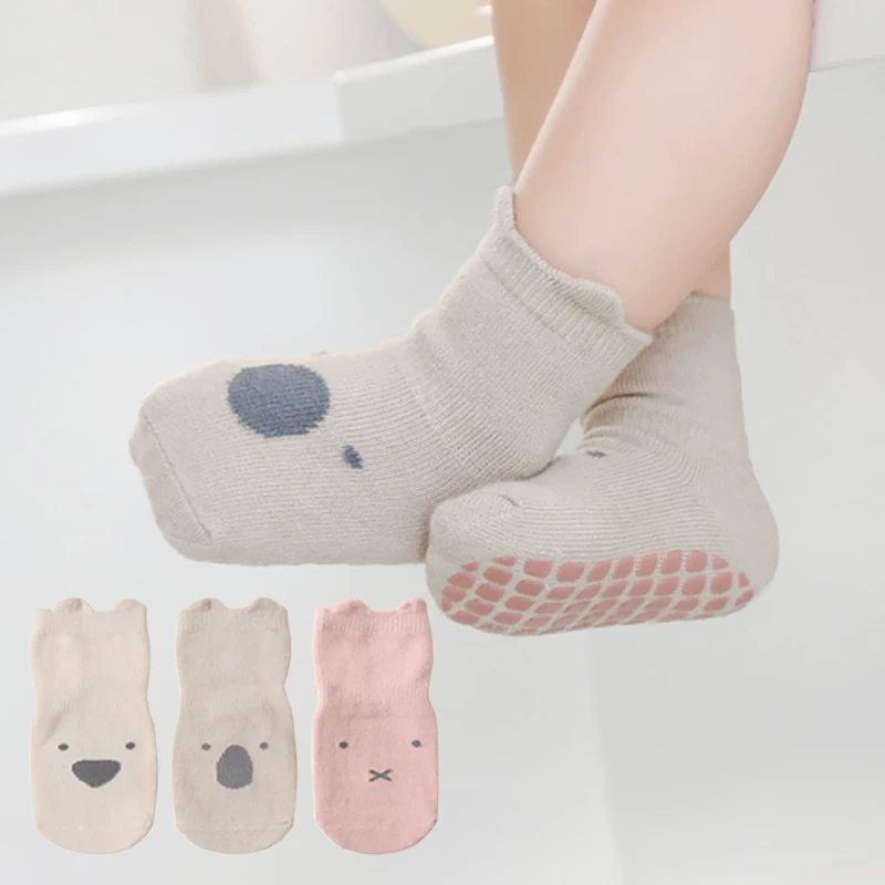 3 Paar viel Neugeborene niedlichen Cartoon Bodens trümpfe 0-5y Baby Anti-Rutsch-Socken für Mädchen