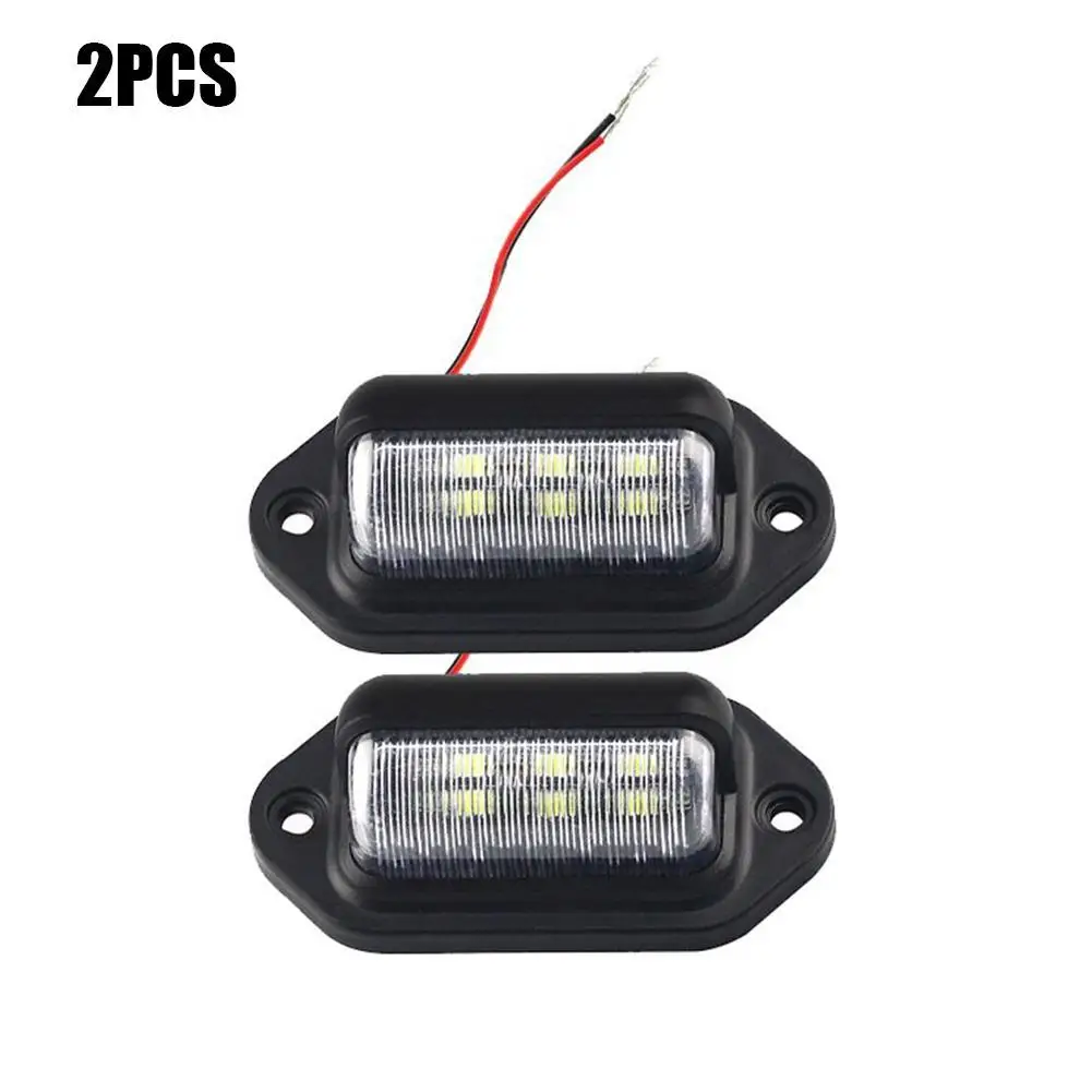 2pcs 6 LED Auto Nummern schild Licht für Geländewagen Anhänger Van Tag Schritt Lampe weiße