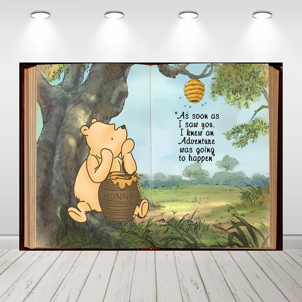Klassischer Winnie the Pooh Foto hintergrund für Kinder Baby party dekoration Bär Kinder 1.