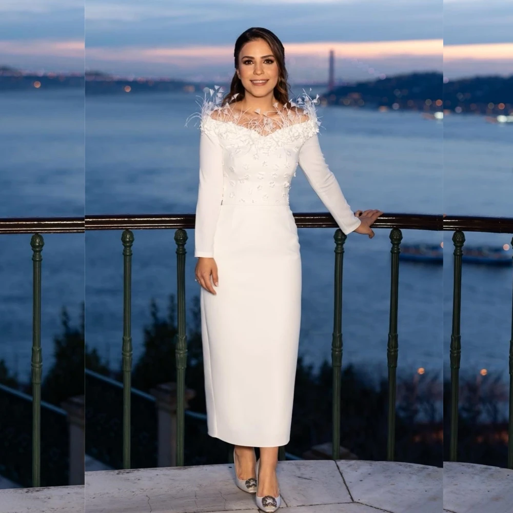 Maßgeschneiderte Jiayigong s Applikation Homecoming A-Linie Off-the-Shoulder-Kleid für