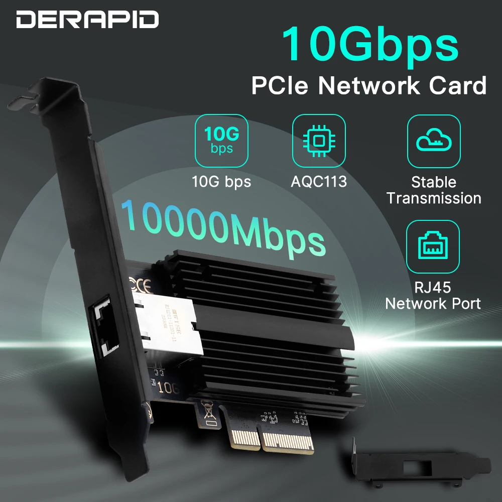 10 Gbit/s aqc113 PCIE zu RJ45 Netzwerk karte 2,5 MBit/s/1g/g/5g/10 Gbit/s RJ45-Schnittstelle