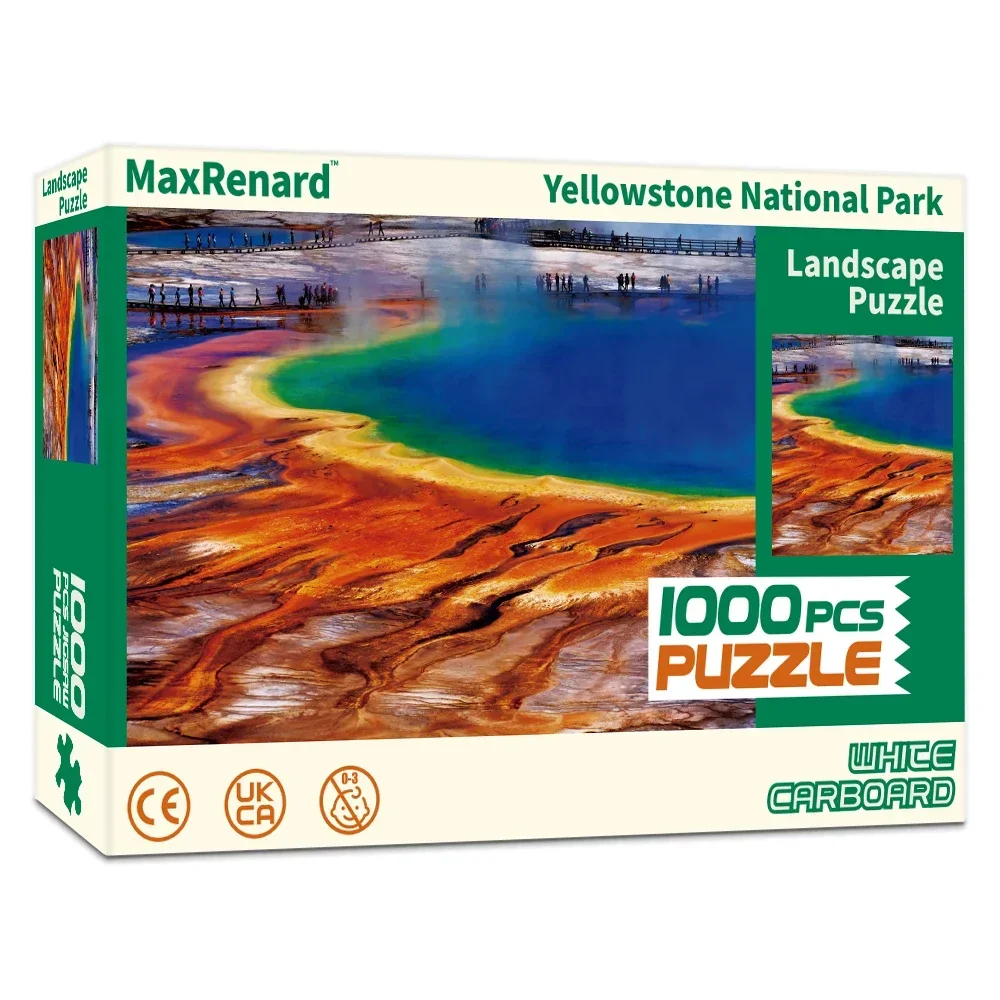 Maxrenard hochwertige Stück Puzzle Yellowstone Nationalpark mit Klebe blättern Home Wand dekoration