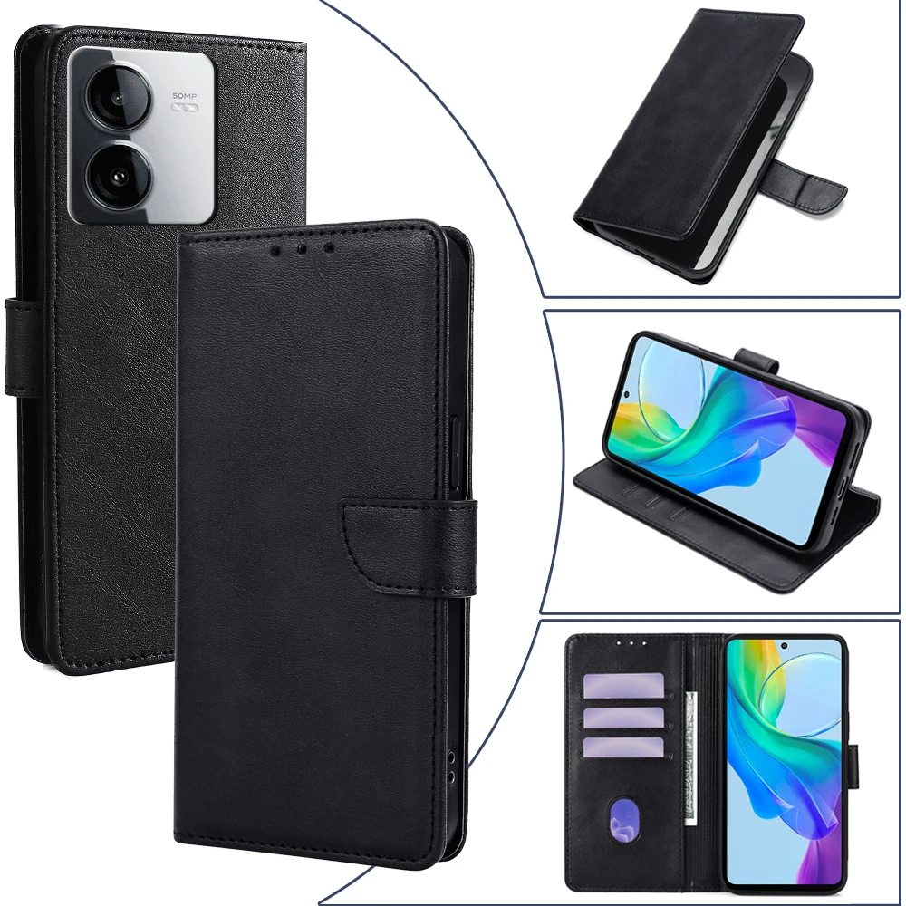 Business Leder Handy hülle für vivo y78t y77t y55s y77 y36 y78 plus y55 y73t y73 y75 y51s Kartens