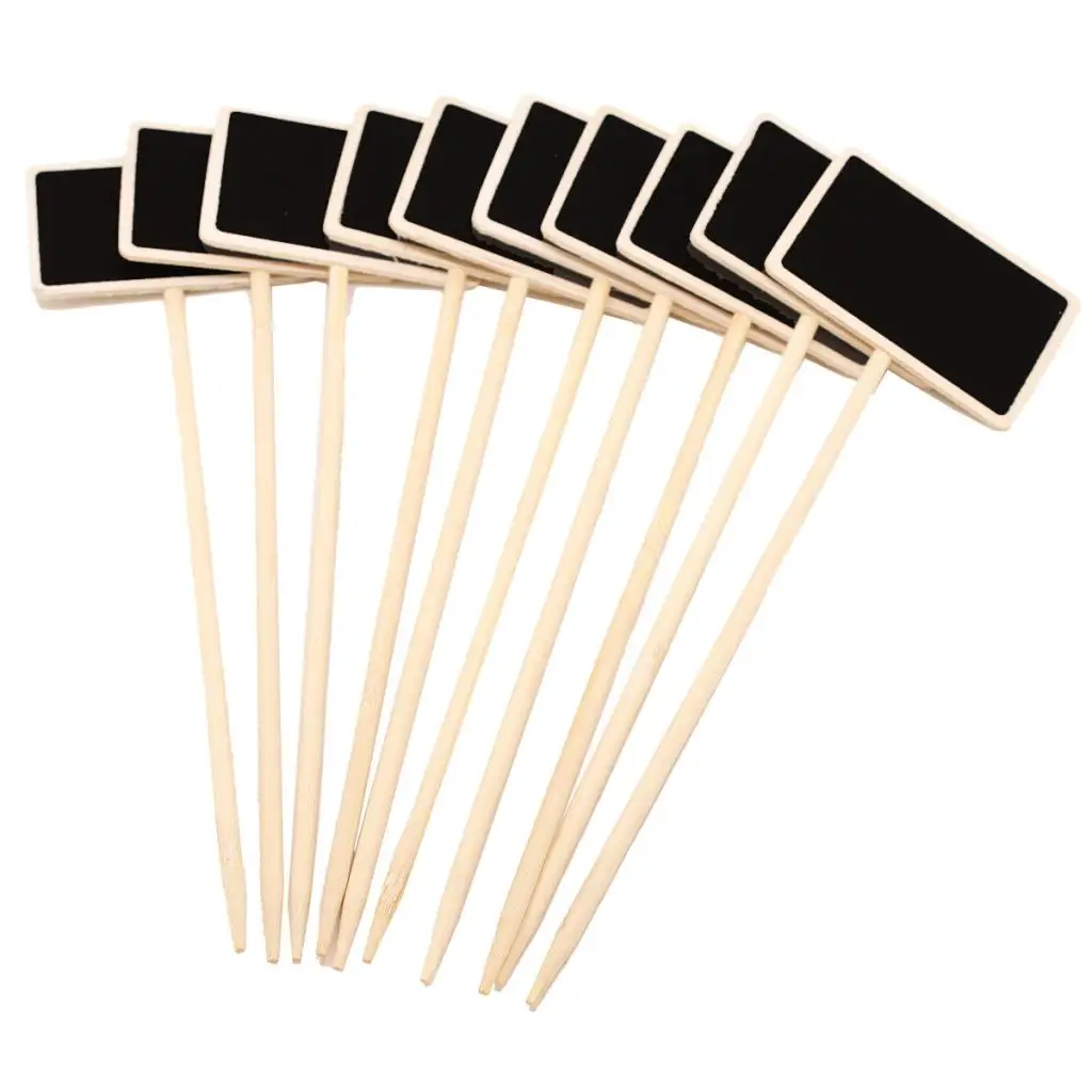 10 Stück Holztafel Tafel Pflanzenstab Preisschilder Nachricht Notiztafel Sticks Kreiden