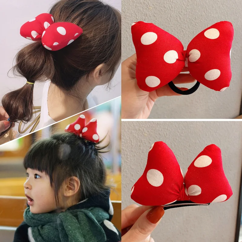Baby Mädchen rote Polka Dot Schleife Haarnadel koreanische Prinzessin kleines Mädchen Stirnband