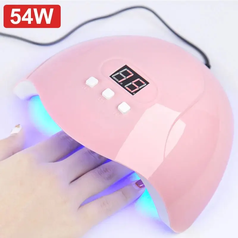 54 W UV-LED-Lampe, Nageltrockner für alle Arten, Gel-Lack, Nagellack, Aushärtung, 18 LEDs, Lampe für