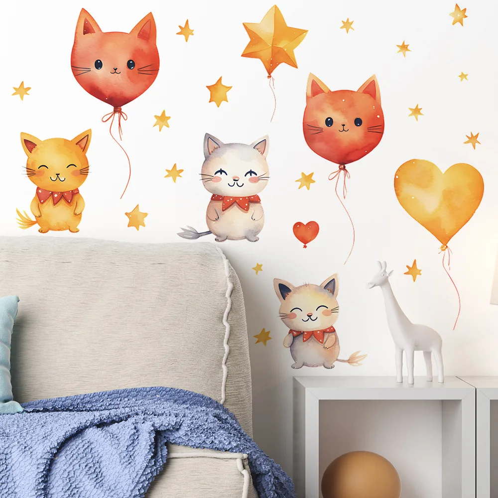 2 stücke Cartoon Katze Ballon Schlafzimmer Wohnzimmer Veranda Home Decoration Versch önerung Wand