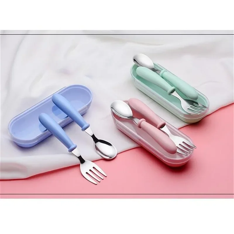 Baby Gadgets Geschirr Set Kinder Utensilien Edelstahl Kleinkind Geschirr Besteck Cartoon Säuglings