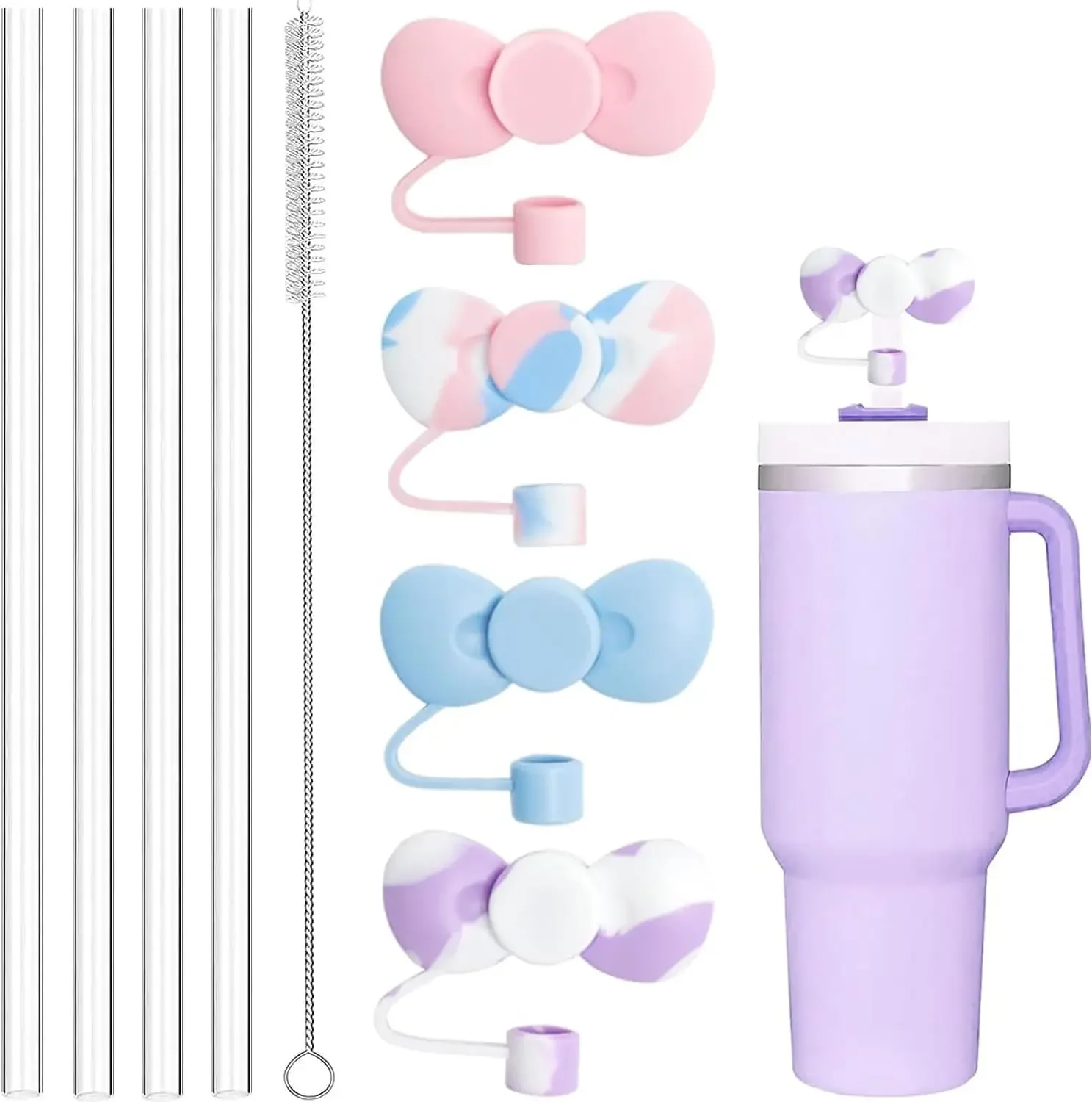 4er Pack Ersatz Plastiks troh halme und Abdeckungen für 40 Unzen Adventure Travel Tumbler Cup,