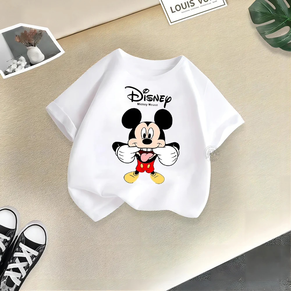 Disney Sommer Mickey Print Baby und Kleinkind lässig Rundhals ausschnitt Baumwolle T-Shirt sonnige