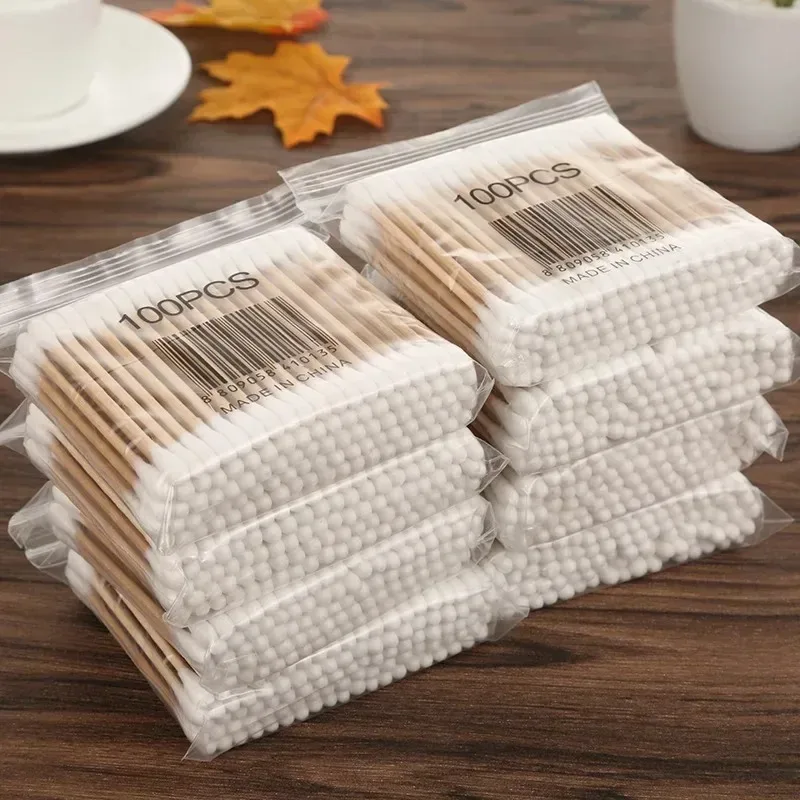 100 stücke pro Packung, 5 Packungen, doppel endige Wattes täbchen, Baby-Wattes täbchen, Ohr