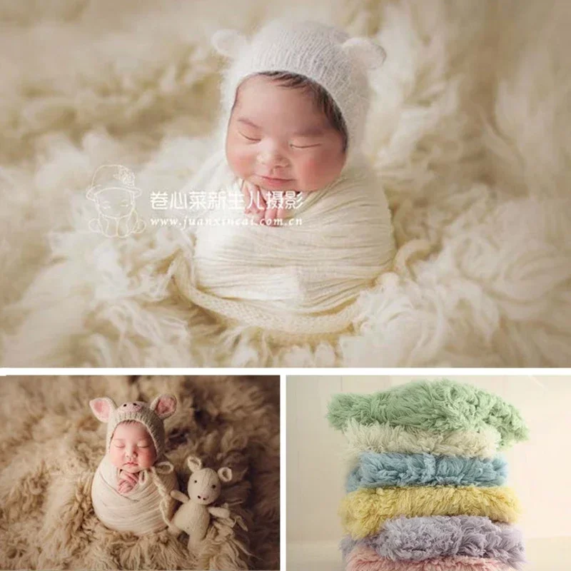 150x90cm Flokati Decke Neugeborenen Fotografie Requisiten Hintergrund Griechische Wolle Matte Baby
