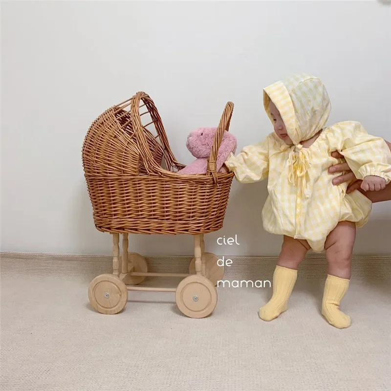 Neugeborenen Baby Warenkorb Fotografie Requisiten Retro Spielzeug Fotografie Studio Baby Puppe Wagen
