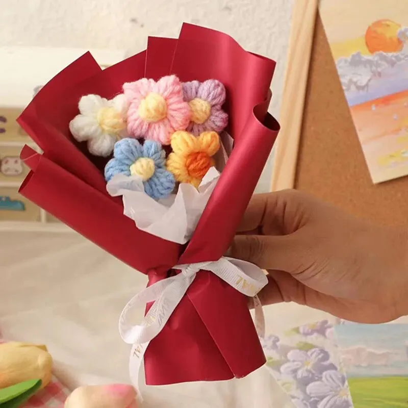 Künstliche gestrickte Blumenstrauß Dekor Hochzeits feier Valentinstag Geburtstags geschenk Home Hall