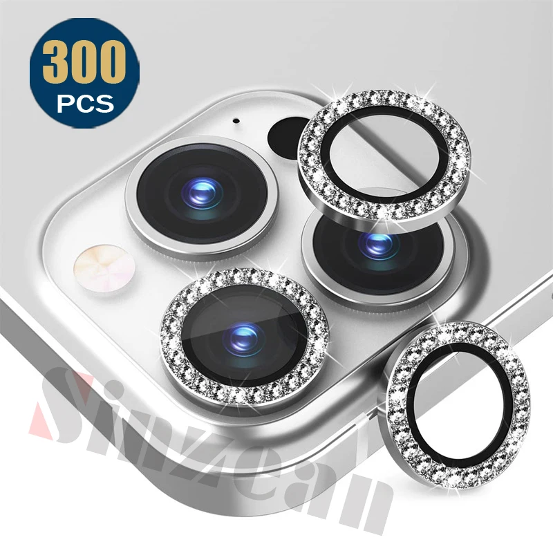 300 Stück für iPhone 16 15 14 13 12 11 Pro Max plus Diamant Rückfahr kamera Objektivs chutz 3D