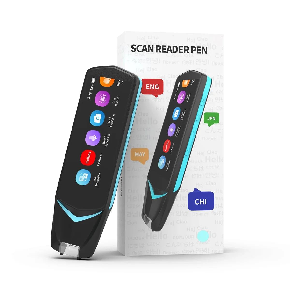 Scan Reader Pen 4 Collins Wörterbuch eingebauter Scanner Text zu Sprach gerät Übersetzungs stift