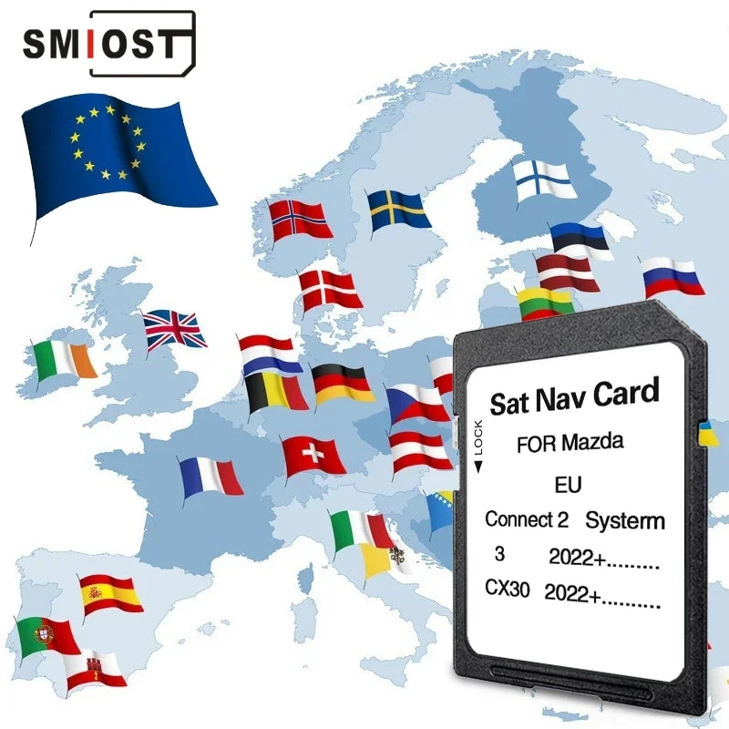 SMIOST Update 2024 Version Europa Russland Ukraine Türkei Karten Connect 2 Navigation SD Karte Sat