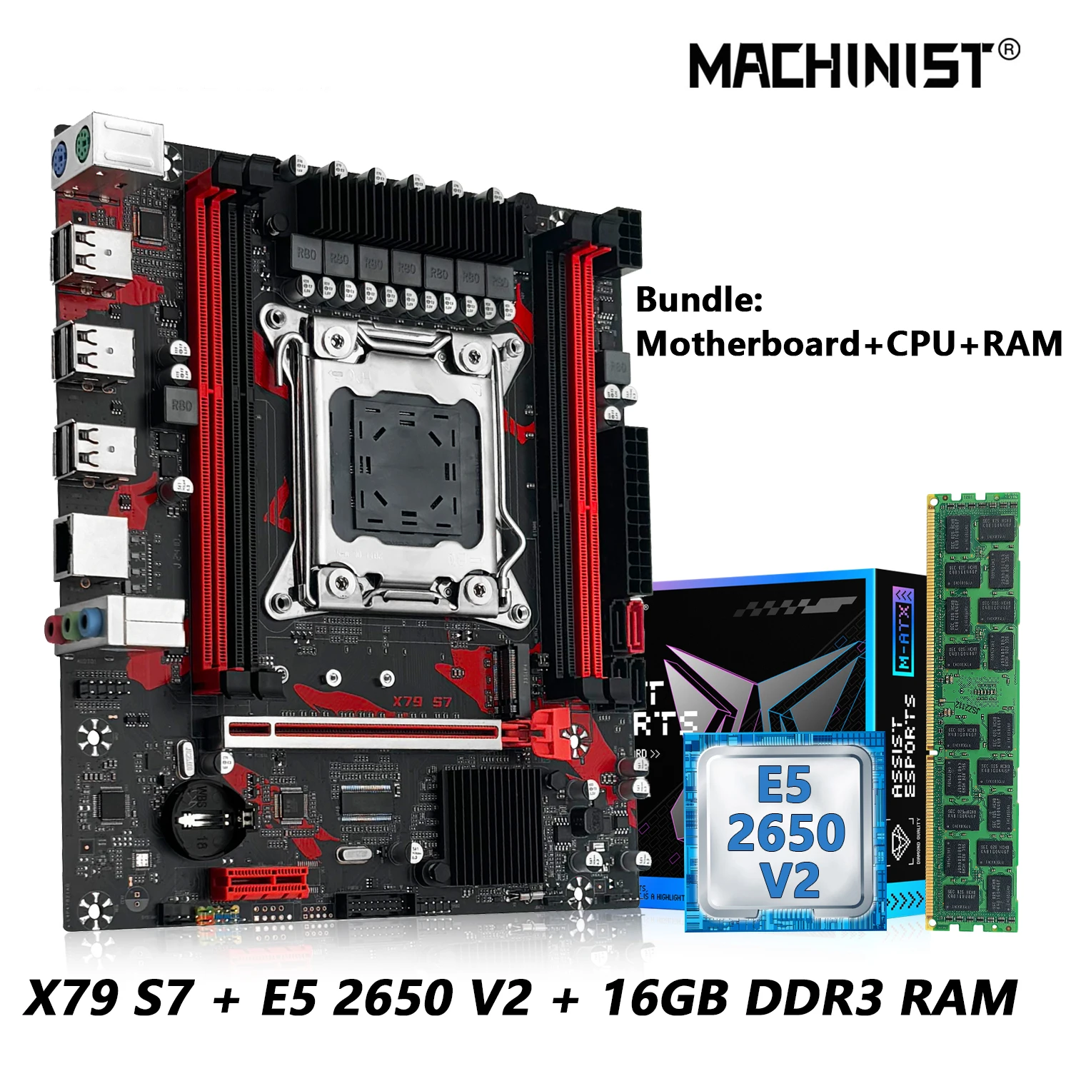 Maschinist x79 Motherboard Combo mit Intel XEON E5 2650 V2 LGA 2011 CPU-Prozessor DDR3 1*16GB