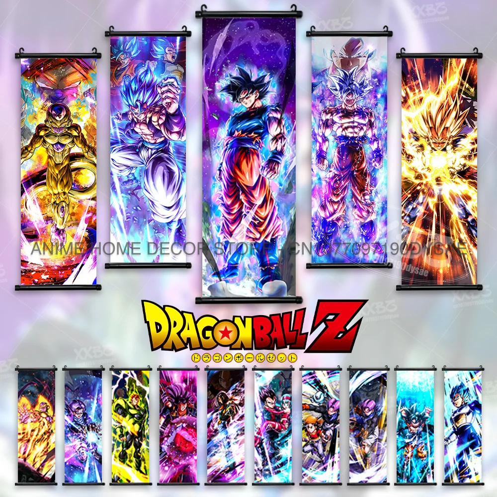 Dragon Ball Posters Anime Figuren Wall Art Frieza Home Decor VegetaIII Scrolls Foto Goku Opknoping