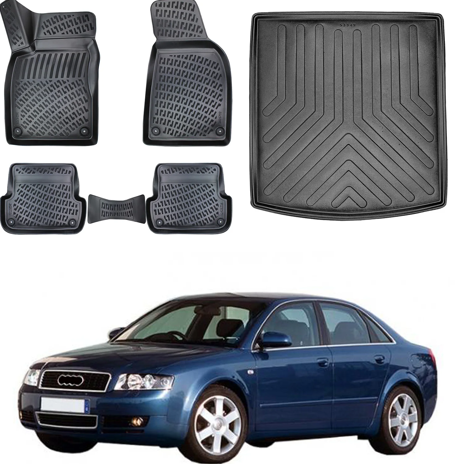 Fußmatten Cargo Trunk Liner passt für Audi A4 B6 2014-2018 Set-Allwetter maximale Abdeckung-Wasser