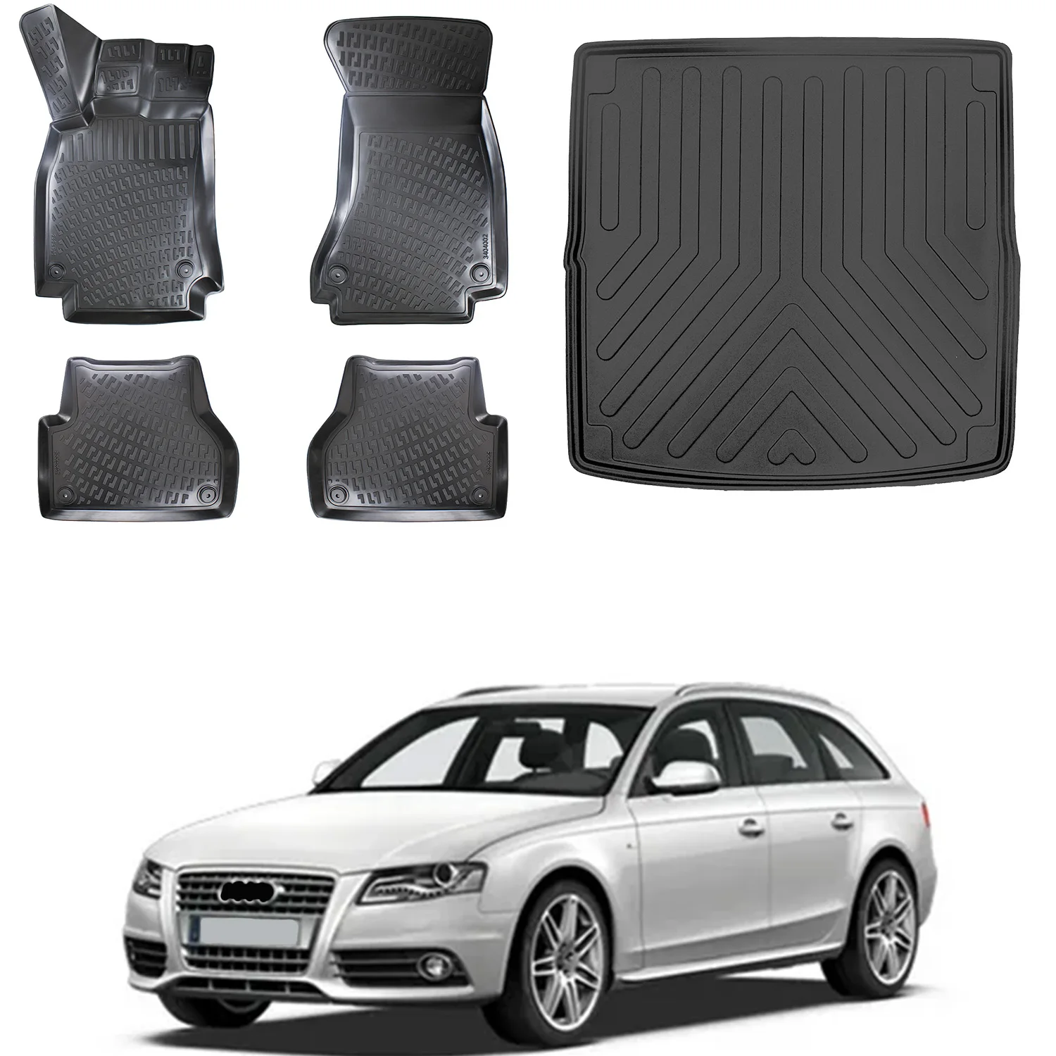 Fußmatten Cargo Trunk Liner passt für Audi A4 B8 2. 5-1. 5 Sw Set-Allwetter maximale