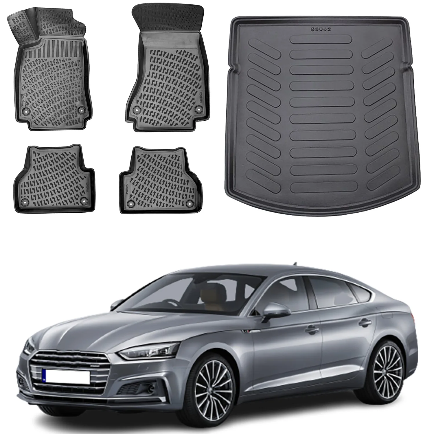 Fußmatten Cargo Trunk Liner passt für Audi A5 2012-2015 Set-Allwetter maximale Abdeckung-Wasser