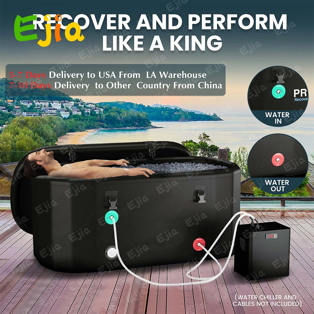 Custom Inflatable Insulated Ice Bath Tub/Durable Freestanding Soaking Tub/Portable Cold Plunge Spa