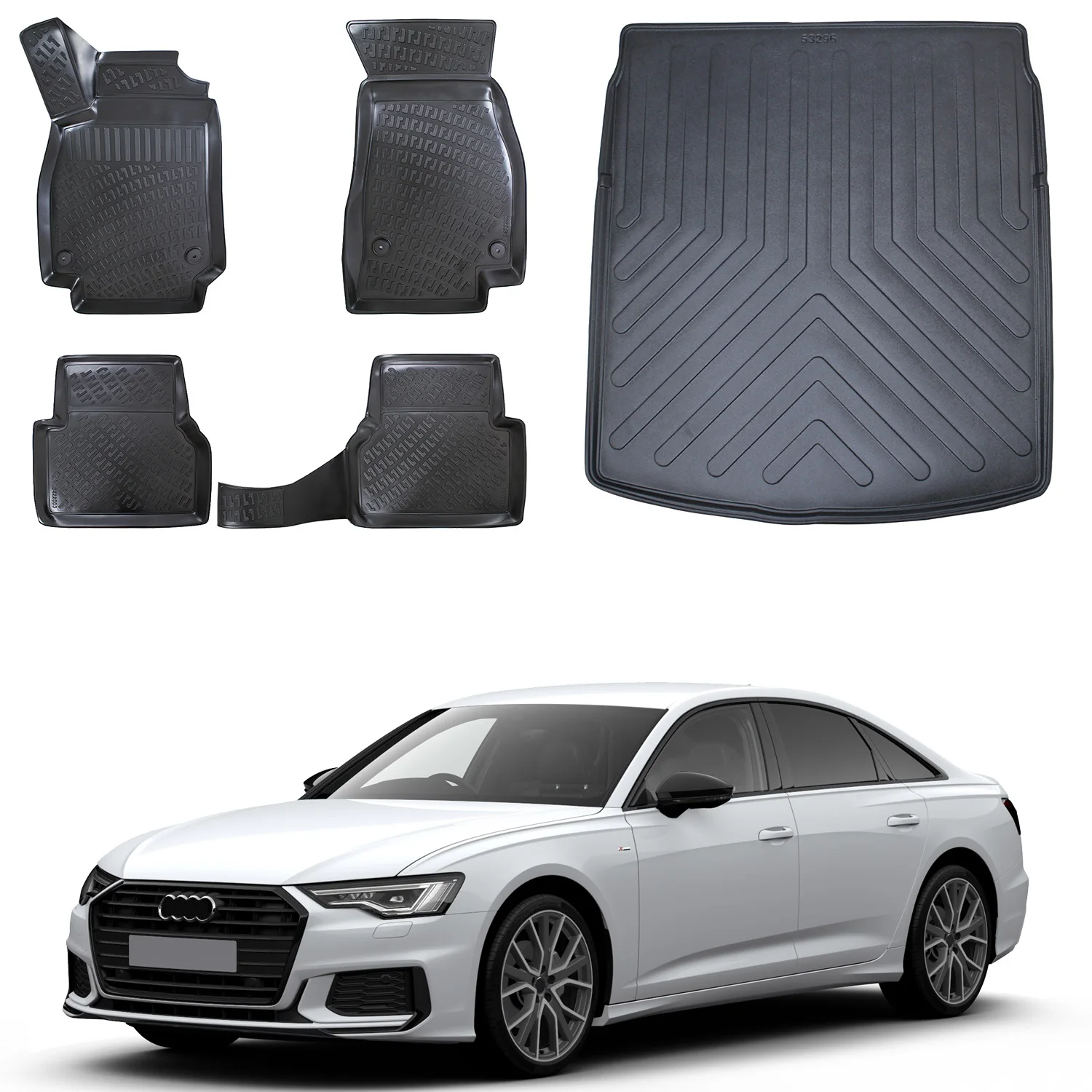 Fußmatten Cargo Trunk Liner passt für Audi A6 C8 2012-2016 Set-Allwetter maximale Abdeckung-Wasser