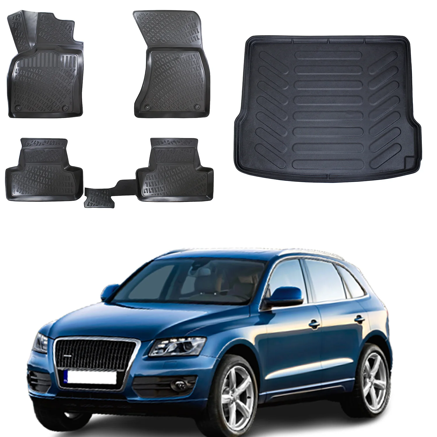 Fußmatten Cargo Trunk Liner passt für Audi Q5 2009-2017 Geländewagen-Allwetter-maximale