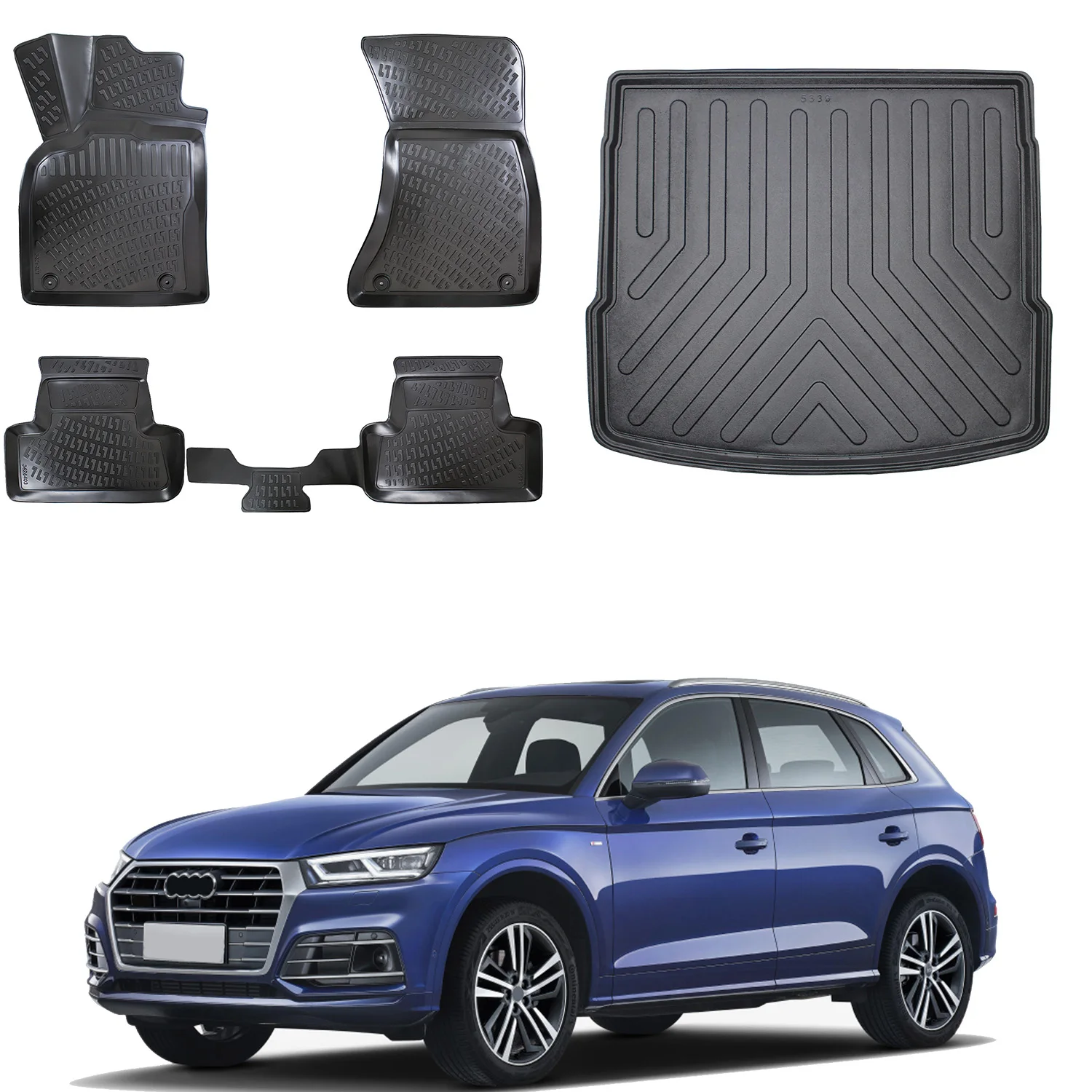Fußmatten Cargo Trunk Liner passt für Audi Q5 2017-2024 Geländewagen-Allwetter-maximale