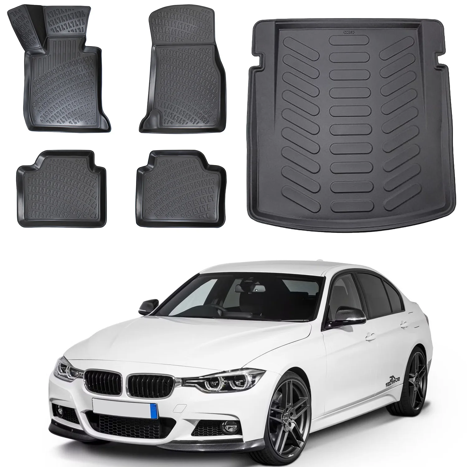 Fußmatten Cargo Trunk Liner passend für BMW 3er F30 X Drive 2008-2010 Set-Allwetter maximale
