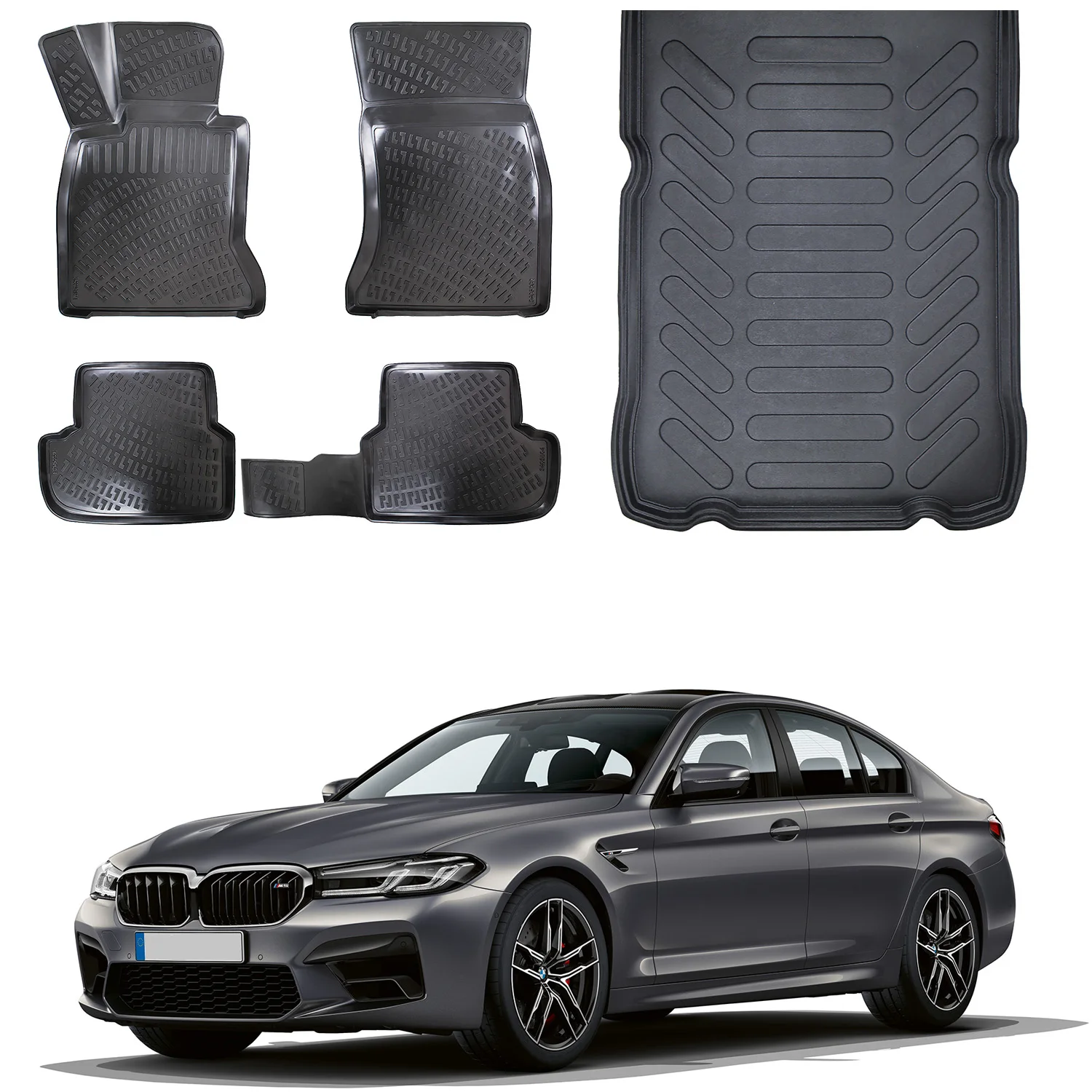 Fußmatten Cargo Trunk Liner passend für BMW 5er G30 2015-2018 Set-Allwetter maximale