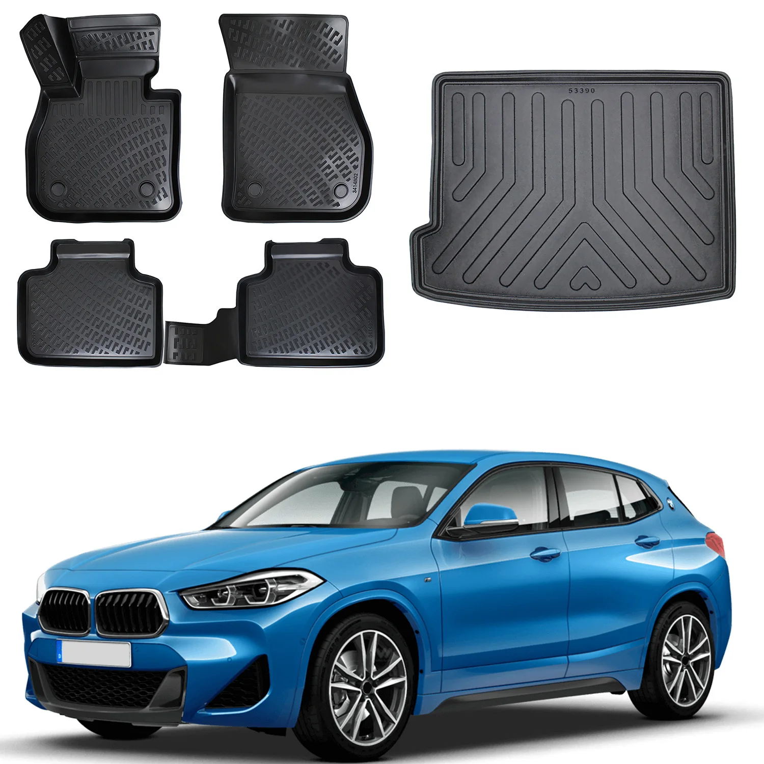 Fußmatten Cargo Trunk Liner passt bmw x2 f39 2018-2024 et-Allwetter maximale Abdeckung-Wasser