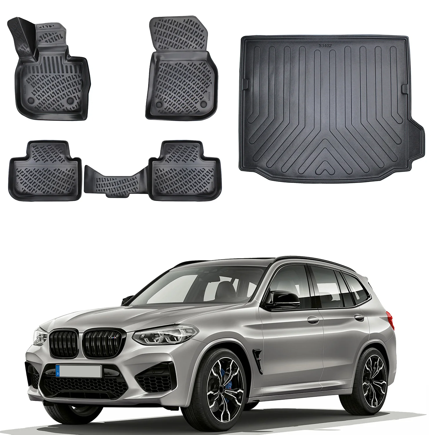 Fußmatten Cargo Trunk Liner passend für BMW X3 G01 2015-2018 Set-Allwetter maximale Abdeckung-Wasser