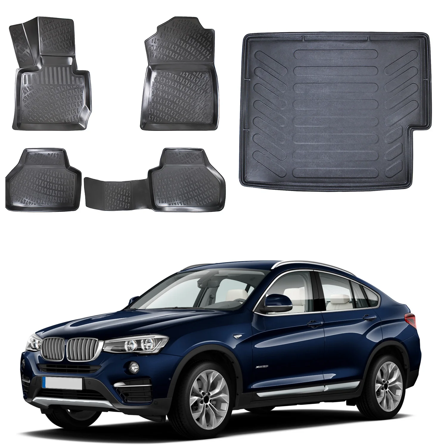 Fußmatten Cargo Trunk Liner passend für BMW X4 F26 2015-2018 Set-Allwetter maximale Abdeckung-Wasser