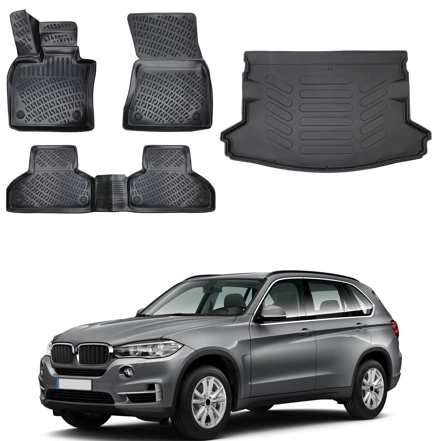 Fußmatten Cargo Trunk Liner passend für BMW X5 F15 2015-2018 Set-Allwetter maximale Abdeckung-Wasser
